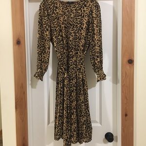 J. Crew Leopard Print Dress - Black and Tan